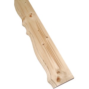 Dieda Balkonbrett aus Fichte, 1,8x15x250 cm, unbehandeltes Holz mit geschwungener Kante.