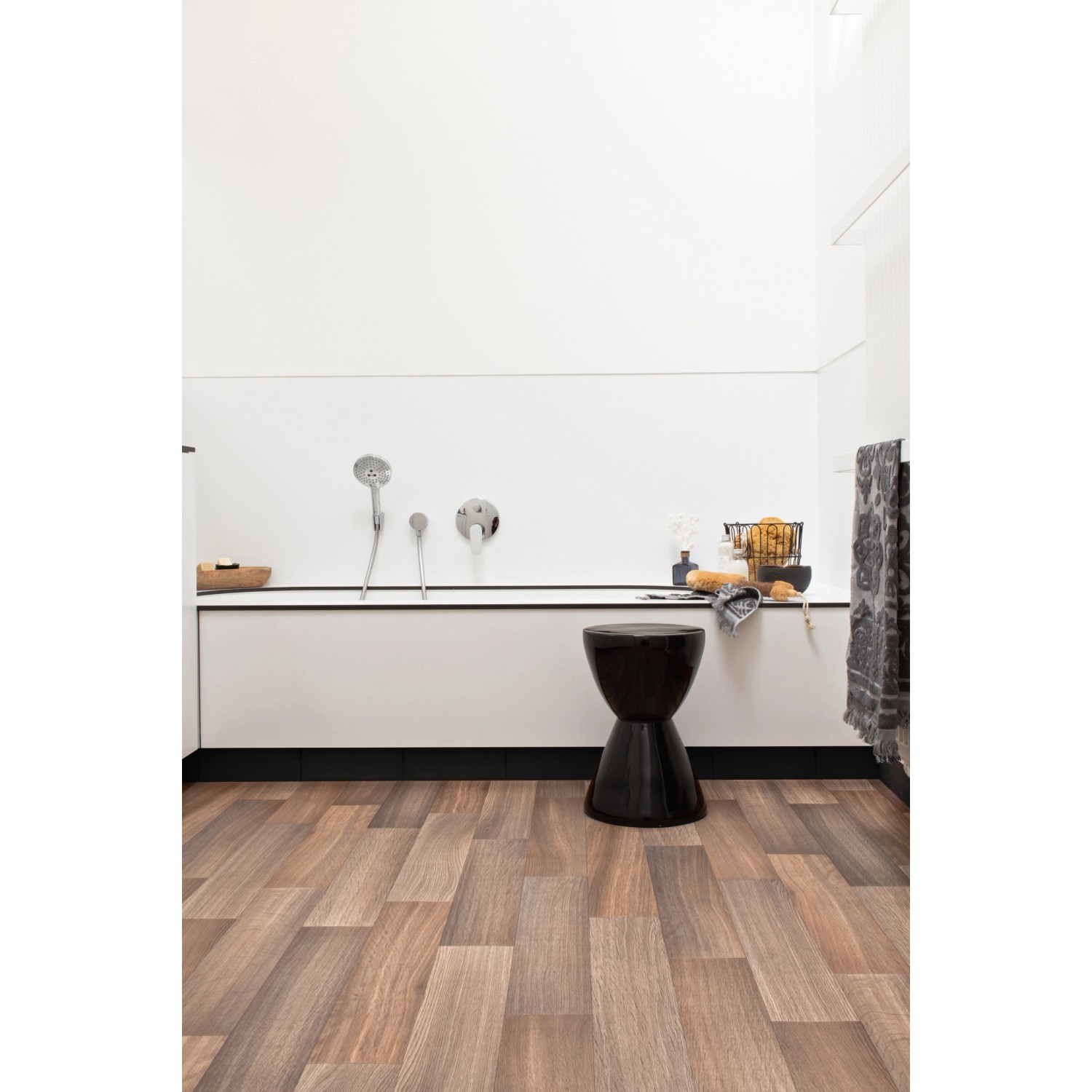 PVC Bodenbelag Ambient 595 Braun in Stabparkett-Optik, 200 cm breit.