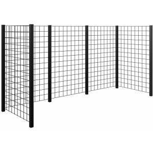Plus Holz Mülltonnenabtrennung Stahl 288 cm x 99 cm x 147 cm zum Einbetonieren