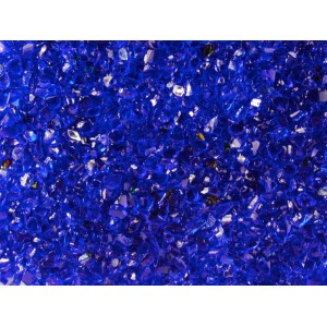 Glassplitt Blitz-Blau, 4-8 mm, 10 kg Sack. Zierkies für Garten, Aquarium oder Gabionen.