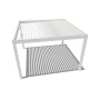 Weißer Weide Deluxe Plus Pavillon 4x4m aus Aluminium mit elektrisch verstellbarem Lamellendach für Terrassen.