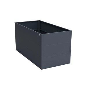 Anthrazitfarbenes Weka Metall-Hochbeet Gary L, 150x75x77 cm, für den Garten.