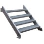 Treba Außentreppe Alaska 3 mit 4 Lochblechstufen, 80x27 cm, Aluminium, für den Außenbereich.
