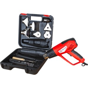 Holzmann Heißluftpistole HLP2000 Set mit Düsen und Spachtel im Koffer.