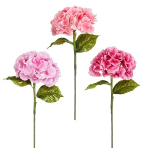 Künstliche Hortensie in Rosa und Lila, 83cm hoch. Dekorative Kunstpflanze für Innenräume.