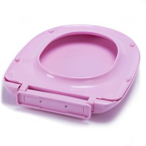 MSV WC-Sitz aus Kunststoff in Rosa, mit Absenkautomatik, 45,5x34x6 cm.