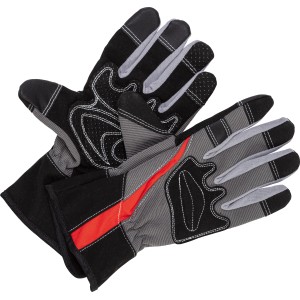 Arbeitshandschuhe mit Silikon-Benoppung, schwarz-grau, Größe 10 für Gartenarbeiten.