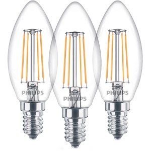 Philips LED-Leuchtmittel E14 Kerzenform 4,3 W 3er Set 9,7 x 3,5 cm (H x Ø)