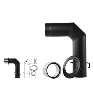 Bertrams Winkelbogenset Senotherm® UHT-Hydro Ø 120 mm 2 mm 3-teilig Schwarz