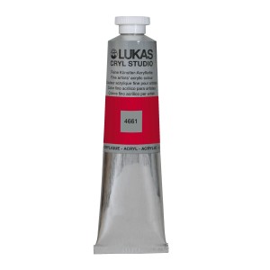 Lukas Cryl Studio Acrylfarbe Karminrot, 75ml Tube für Künstlerbedarf.