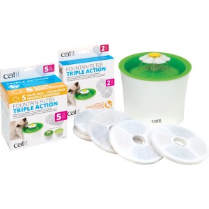Catit Trinkbrunnenfilter mit Dreifachwirkung, 2er-Pack für Katzentränke.