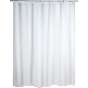 Weißer Anti-Schimmel Duschvorhang (180x200cm) mit Ringen.