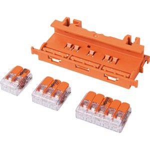 Wago Verbindungsklemmen Set mit Box und Adapter, verschiedene Ausführungen.