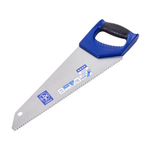 LUX Handsäge Comfort, 400 mm Sägeblatt, blauer Griff. Ideal für präzise Holzarbeiten.