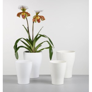Scheurich Orchideengefäße 608 Panna, verschiedene Größen. Keramiktöpfe in Weiß für Orchideen.