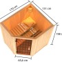 Woodfeeling Sauna Faurin mit Glastür, 9kW Bio-Ofen und zwei Saunabänken aus Espenholz.
