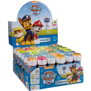 Happy People Paw Patrol Seifenblasen Display mit bunten Flaschen für Kinder.
