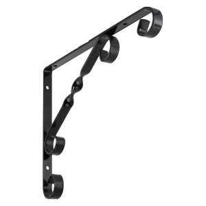 Schwarze OBI Konsole Uranos, 180x230mm, für Regalböden und Möbelbau, dekorative Wandhalterung.