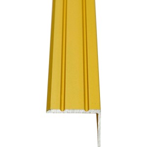 Messingfarbenes Winkelprofil, 20x25 mm, 1000 mm lang, für Laminat & Parkett. Treppenkanten Schutz.