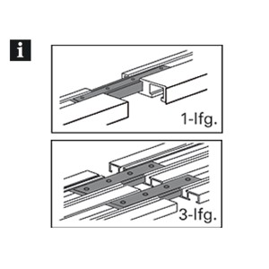 Gardinia Schienenverbinder, weiß, für 1- und 3-läufige Vorhangschienen zur nahtlosen Verbindung.