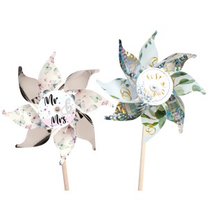 Happy People Windmühle "Just Married" und "Mr. & Mrs." als Geschenkidee, 2-fach sortiert.