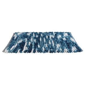 Wenko Badematte Urdu, 55x65 cm, blau-weiß, mit Melange-Effekt. Badteppich für mehr Komfort im Badezimmer.