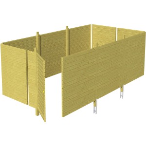 Skan Holz Abstellraum C6, 573x317 cm, grün imprägniert, aus Profilschalung für Carport.