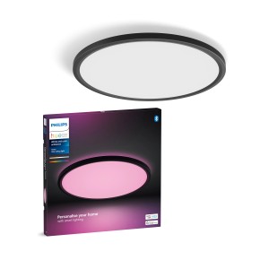 Philips Hue Tento LED-Panel, schwarz, Ø 42cm, mit Verpackung. Smarte Deckenleuchte mit Farbwechsel.