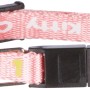 Rosa Jollypaw Kätzchenhalsband aus Nylon mit Glöckchen und Aufdruck.