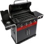 Char-Broil Gas2Coal 2.0 440 Hybridgrill mit 4 Brennern und Seitenbrenner. Gas- und Holzkohlegrill.