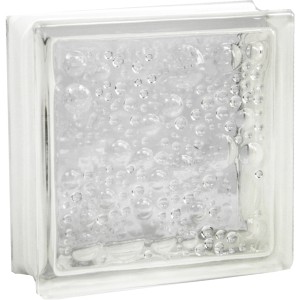 Fuchs Glasstein Savona, 19x19x8 cm, glänzend mit Wassertropfen-Optik für Innen & Außen.