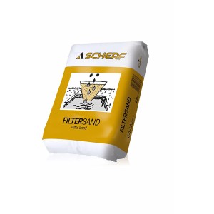 Sack Scherf Filtersand, hellbeige, 25 kg, Körnung 0,71-1,25 mm, für Pool Filteranlagen.