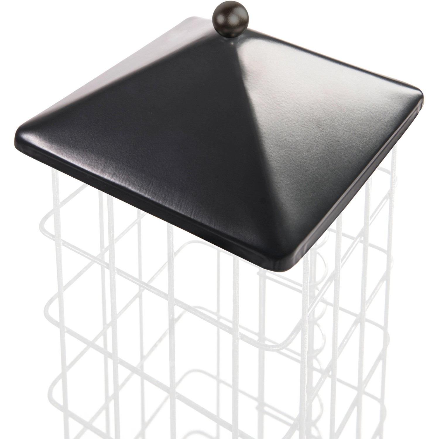 Eckige Gabiona Gabionen-Haube in Anthrazit, 27,5x27,5cm, für Gabionensäulen.