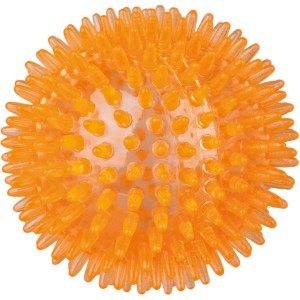 Oranger Jollypaw Igelball aus TPR, ø 8 cm, für Hunde als Apportierspielzeug.