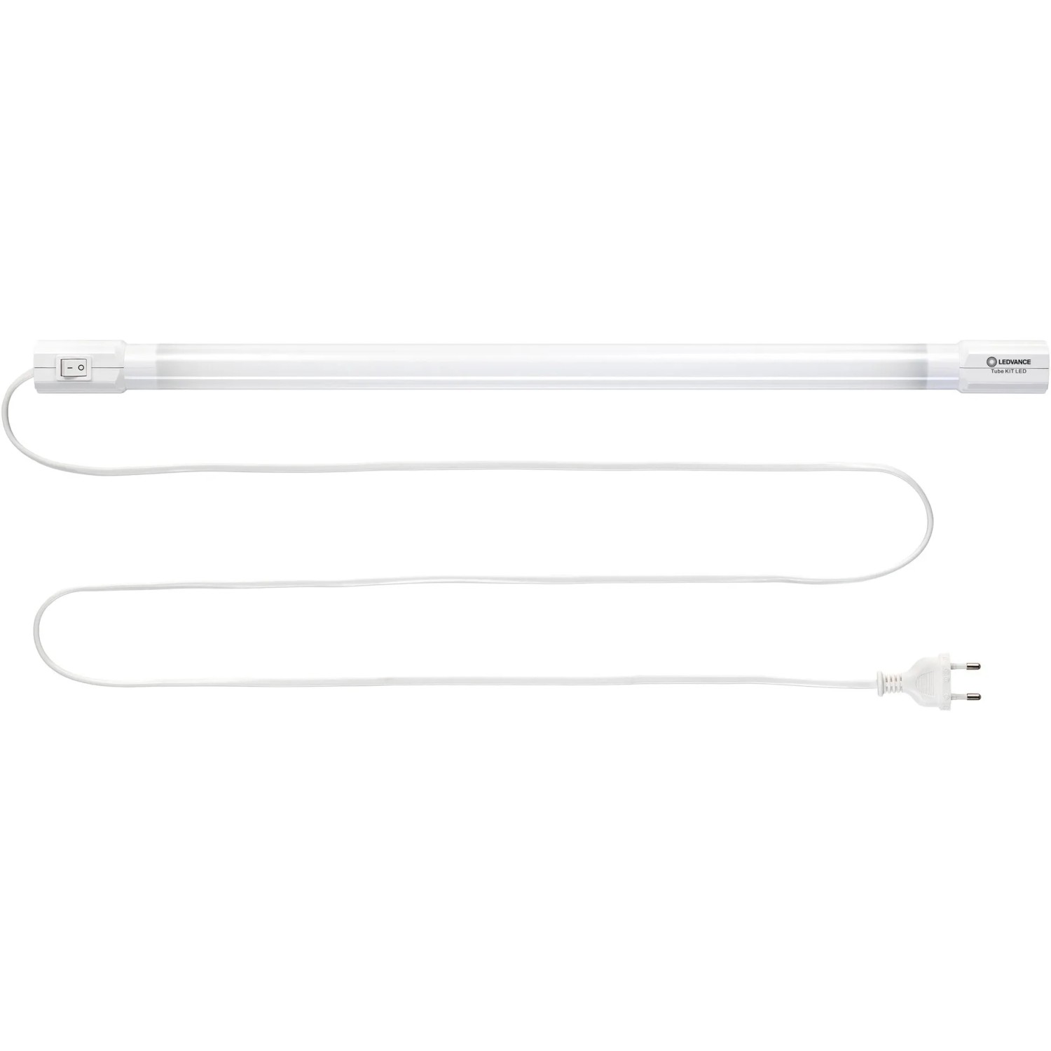 Weiße Ledvance LED Unterbauleuchte TubeKit, 120cm, mit Kabel und Stecker.