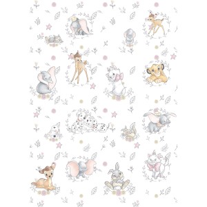 Komar Fototapete Vlies mit Disney-Motiven: Dumbo, Bambi, Aristocats, Dalmatiner und Simba.