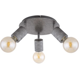 Silberner Globo Strahler Freddy, 3-flammig, 280x160mm. Moderner Deckenstrahler für Innenräume.