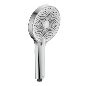 Schütte Samoa Rain Handbrause, Chrom/Weiß, 3-fach verstellbar, mit Antikalk-Noppen.