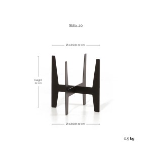 Ecopots Standfuß Stilts Schwarz, 22 cm, für Pflanztöpfe Amsterdam/Rotterdam.