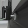 Detailaufnahme: Schiebetür-Mechanismus der Schulte ExpressPlus Komplettdusche Bali, mattschwarz.