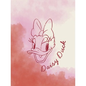 Komar Wandbild Disney Daisy Duck Watercolours 30 cm x 40 cm Rosa