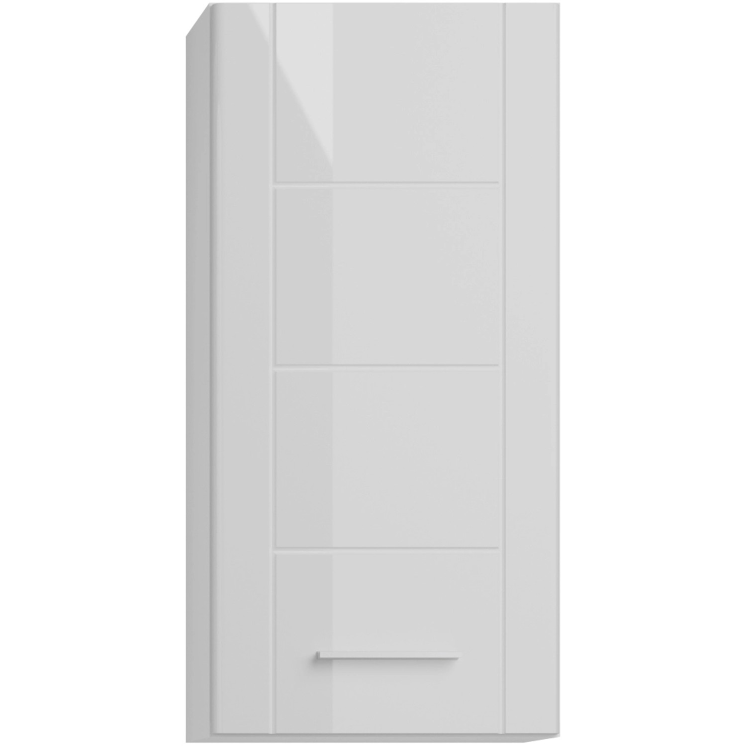 Weißer Hängeschrank Venice, Hochglanz, 37 cm breit, für Badezimmer.