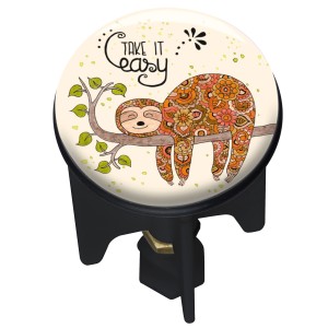 Wenko Waschbeckenstöpsel mit Faultier "Take it easy" Design für handelsübliche Waschbecken.