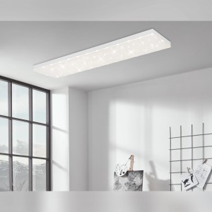 Weißes Brilo LED-Panel Frameless mit Sternenhimmel-Optik an der Decke.