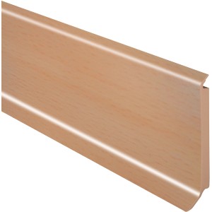 Sockelleiste Buche Hell, 60mm hoch, aus Hartschaumkern, für einfache Befestigung.