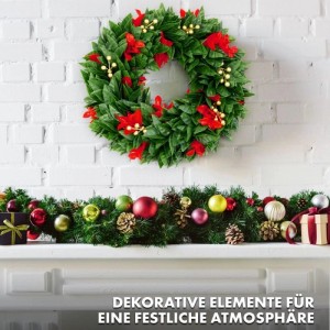 KARAT Weihnachtskranz Photinia Dekorativer Kranz für Weihnachten Durchmesser 45 cm