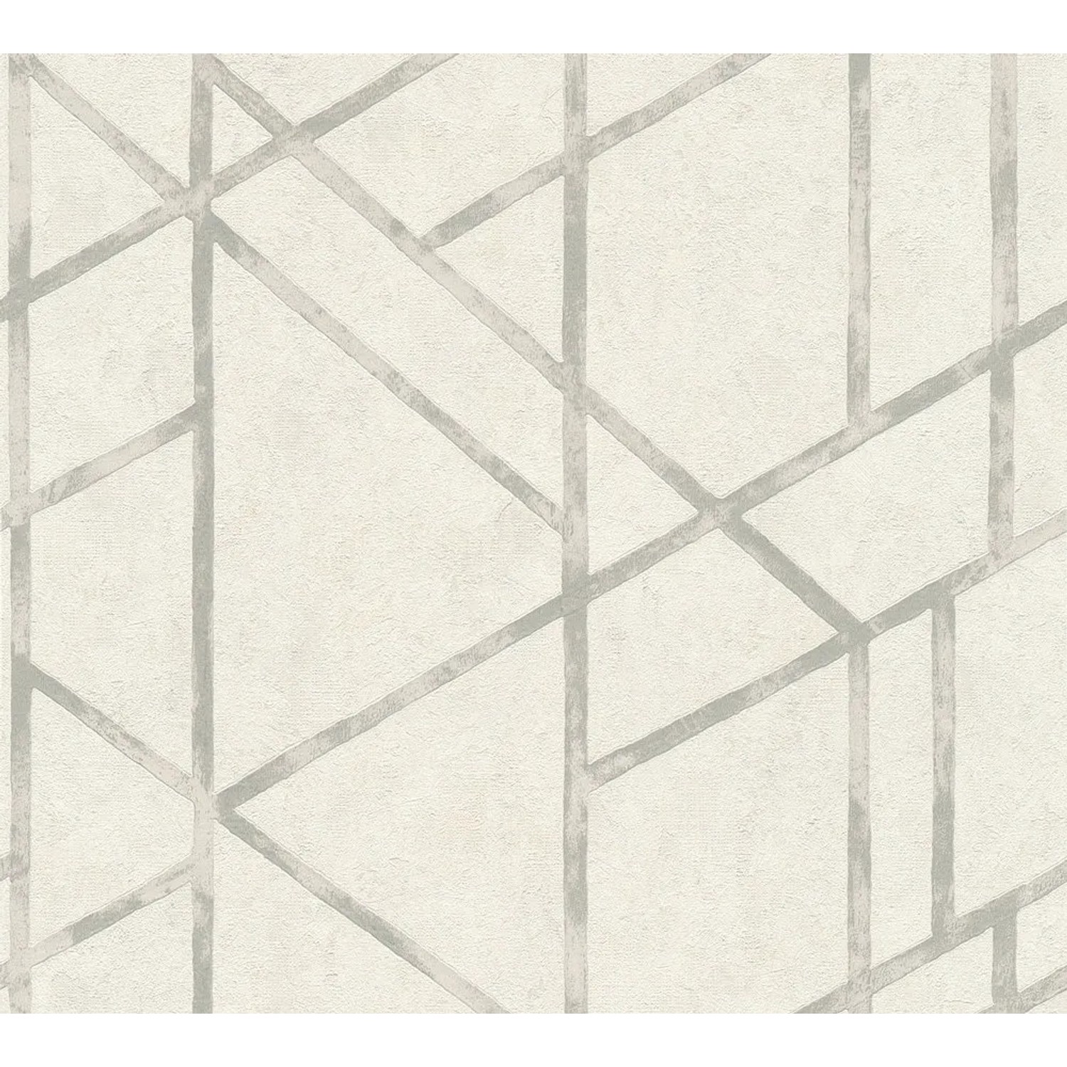 A.S. Creation Vliestapete Metropolitan Francesca Milano mit geometrischem Muster in Weiß-Grau.