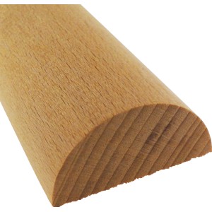 Halbrundstab aus Buche, 20x10 mm, 1000 mm Länge. Holzleiste für kreative Raumgestaltung.