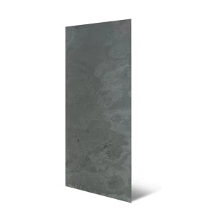 Dunkles Echtstein-Paneel Real Stone Schwarz, 122x61 cm, mit natürlicher Maserung als Wandverblender.