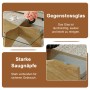 okwish Beistelltisch mit Sicherheitsglas Quadratisch Wohnzimmer Büro 80x80x40cm Natur_7